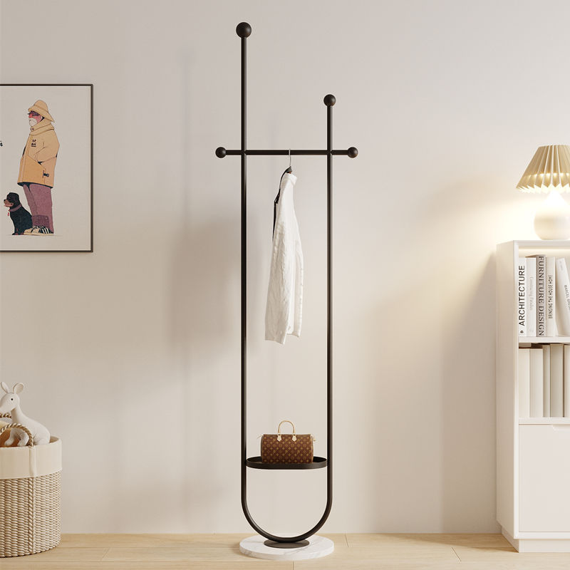 Light luxury coat rack room vertical hanger floor hanger bedroom home indoor hanger metal does not take up space for storage