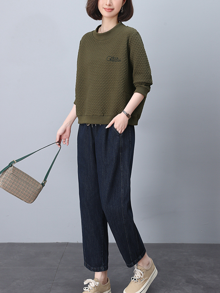 Casual suit Women's Spring and Autumn 2024 New Fashion Loose Western Style Slimming Middle-aged Mother Temperament Age-reducing Two-piece Set