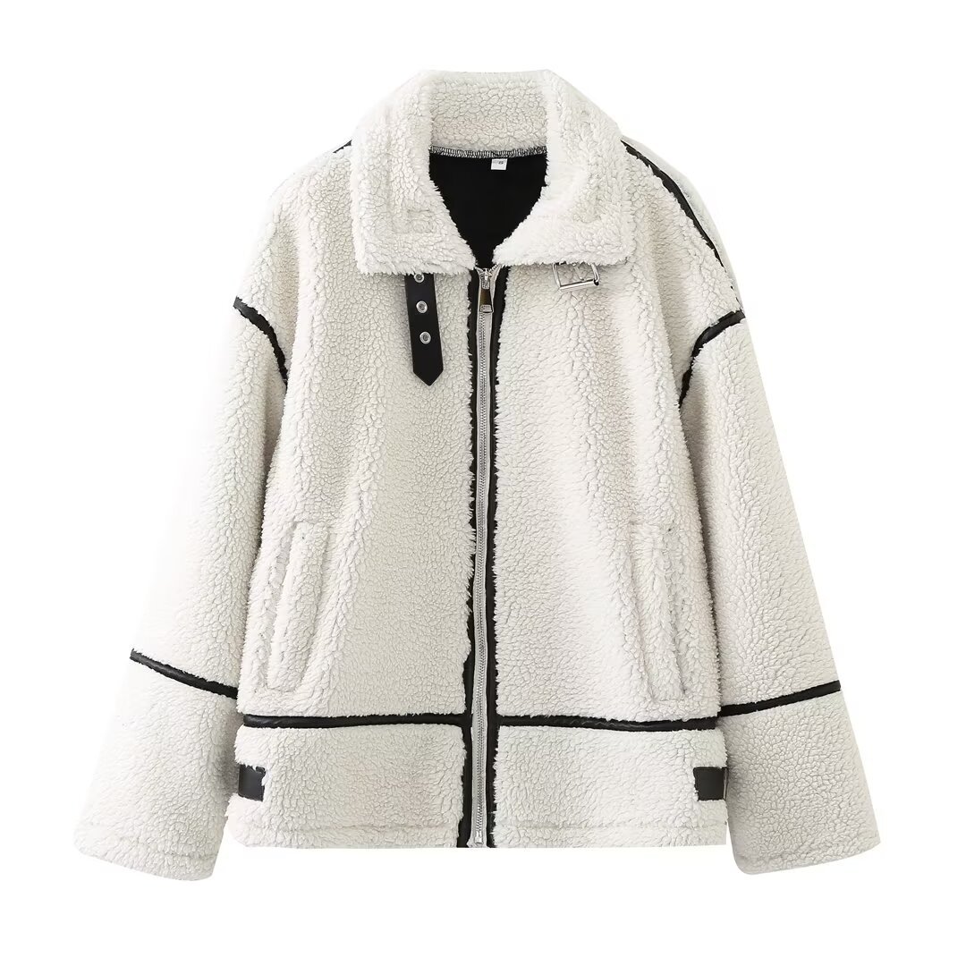 Picture of Cross-border foreign trade AliExpress explosions new foreign trade women's wholesale ZR in stock new women's fur motorcycle jacket
