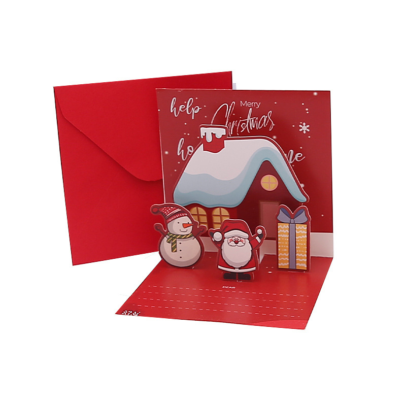 Picture of Amazon Stereo Christmas Greeting Card Creative Christmas Eve Message Holiday Card Gift Folding Card Set