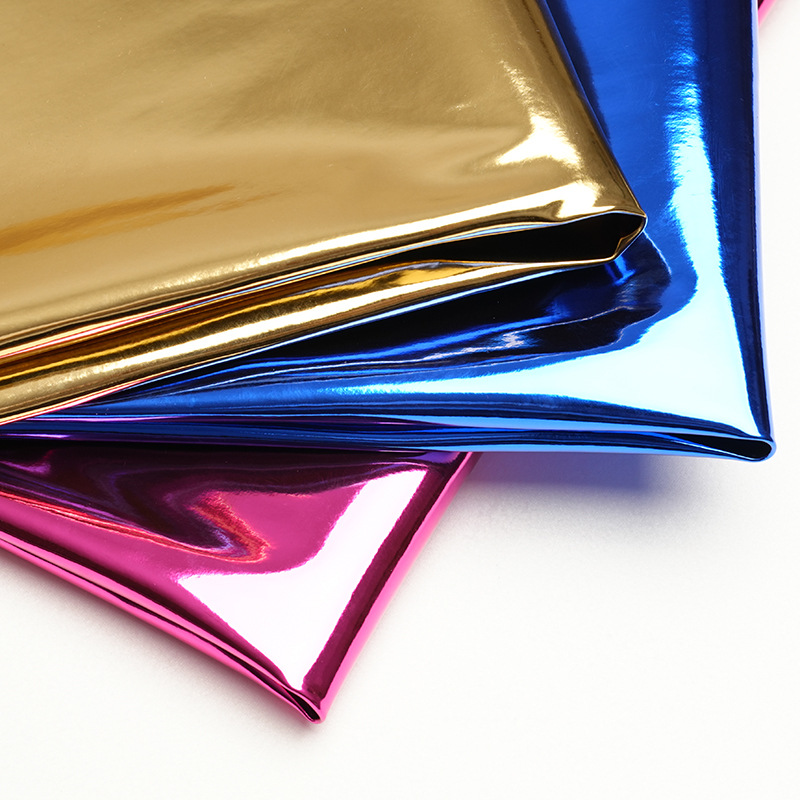 Picture of Factory spot metal high-gloss mirror leather pu leather fabric performance clothing fabric luggage shoe material soft foreskin
