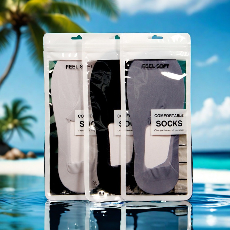Boat socks packaging bag cotton socks bag bone bag sports socks self-sealing bag cotton socks transparent bag wholesale