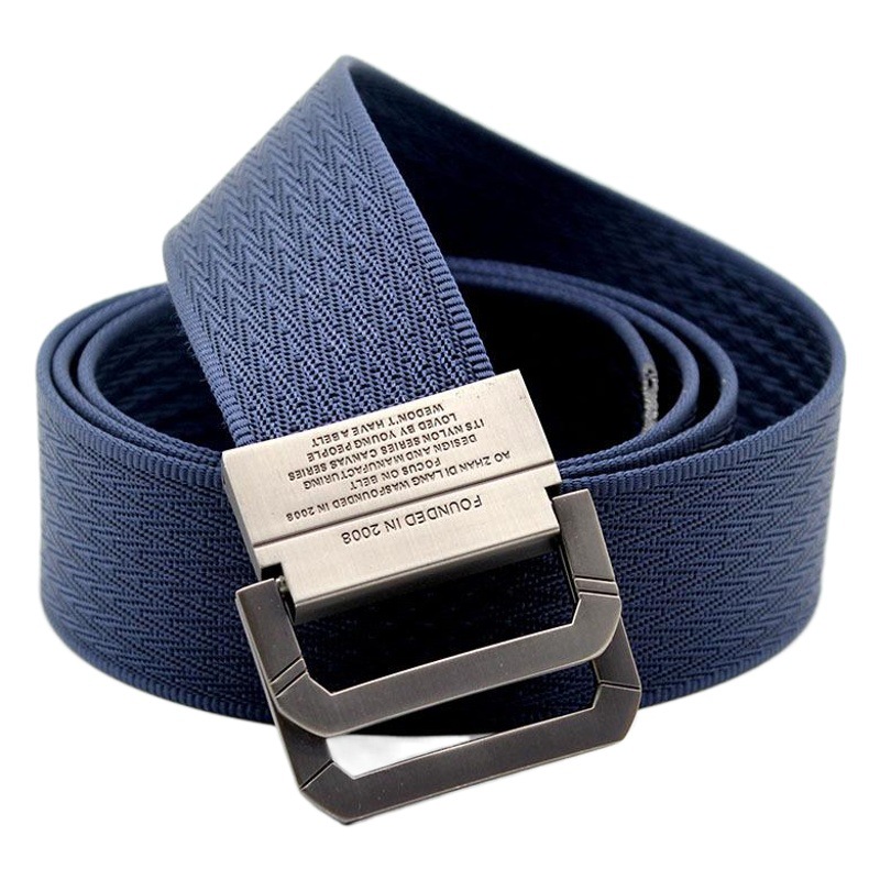 Double ring buckle nylon casual canvas belt men's outdoor training tactical woven pants belt wholesale cross-border supply