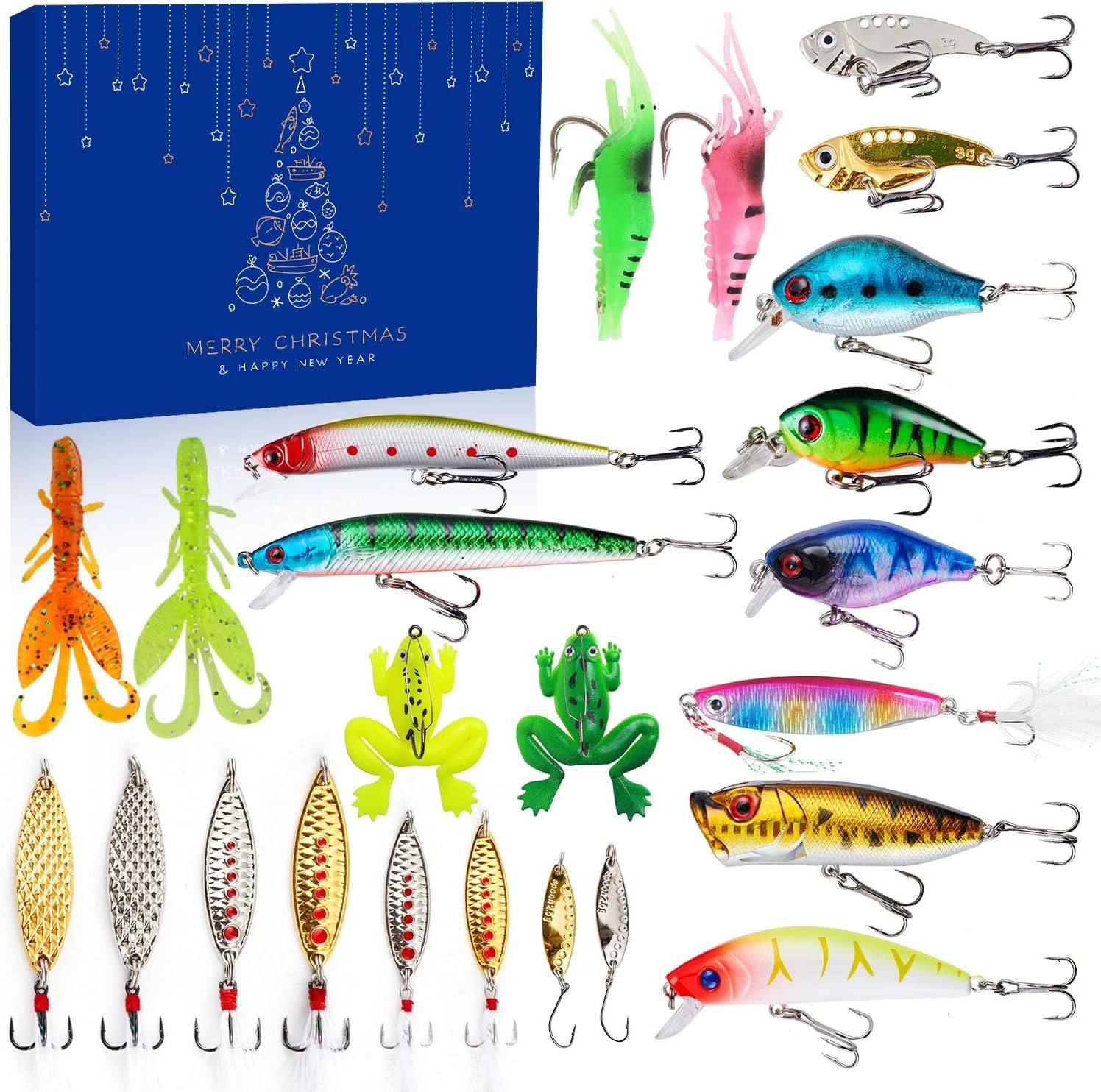 2023 Fishing Christmas Advent Calendar Blind Box Set Creative Fishing Lover Christmas Gift Set