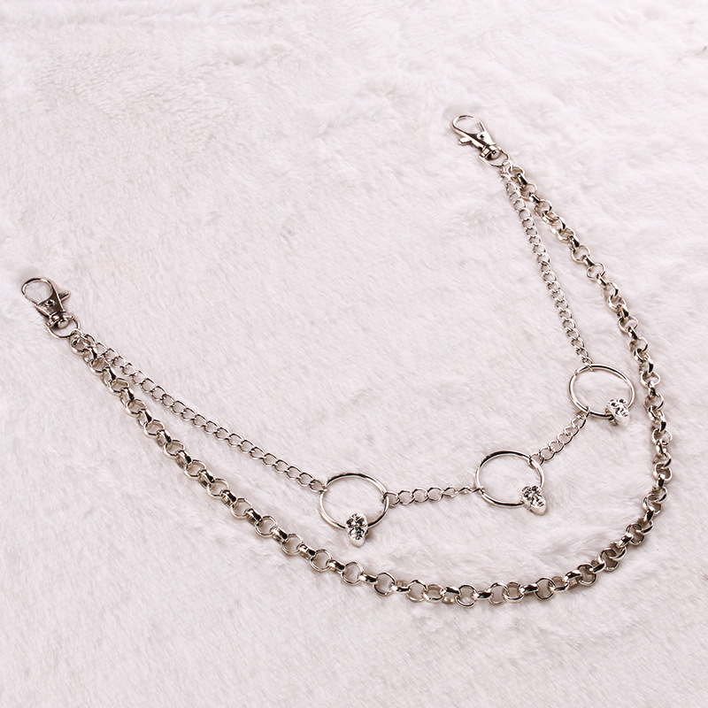 Picture of European and American cross-border personalized popular skull ring waist chain accessories hip hop punk style fashion double-layer pants chain