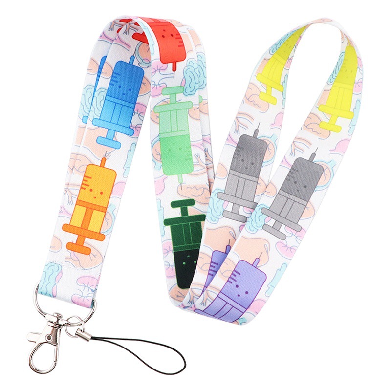 Cartoon Doctor Series Mobile Phone Lanyard Long Fashionable Strong and Durable Doctor Key Certificate Polyester Ribbon Pendant