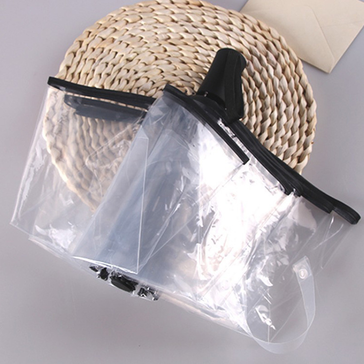 Picture of Fully Automatic Transparent Umbrella Folding 70% off Colorful Handle for Women, Logo Printable, White, Factory Direct Sales, Cross-Border Exclusive Supply