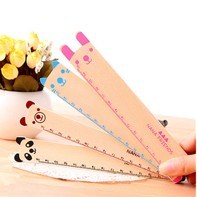 zakka creative stationery cartoon cute animal ruler student color wooden giraffe 15cm ruler
