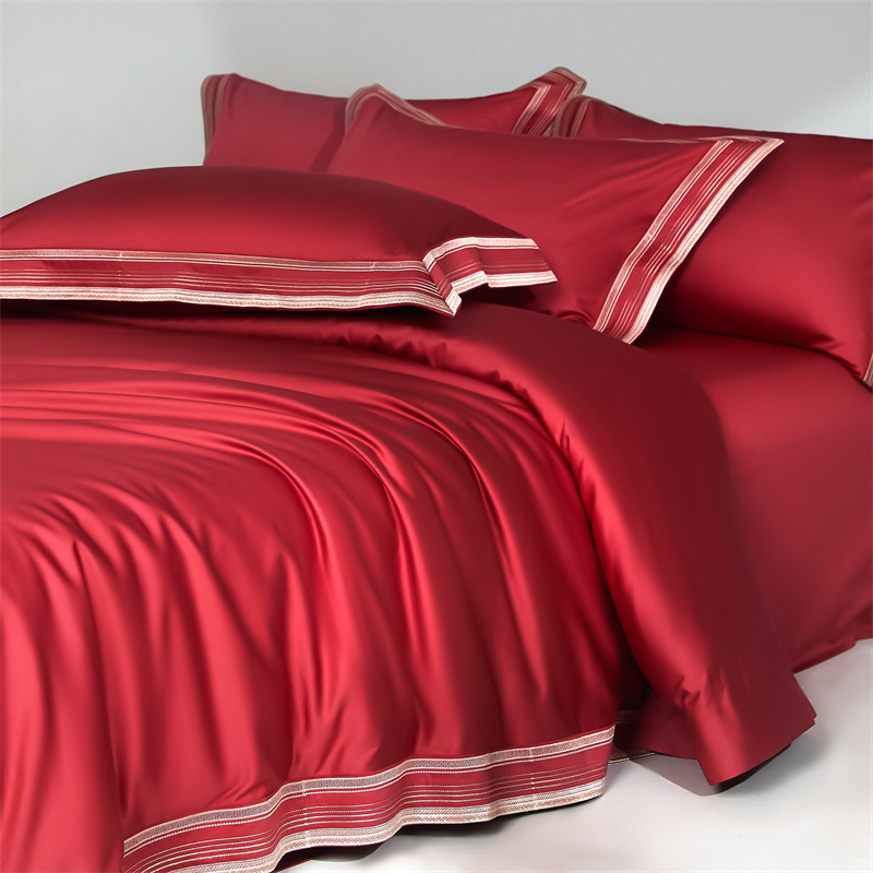 Picture of High-End 210-Count Xinjiang Long-Staple Cotton Four-Piece Set Class a Pure Cotton Bed Bed Sheets Quilt Cover Satin Cotton Accessible Luxury Set 4