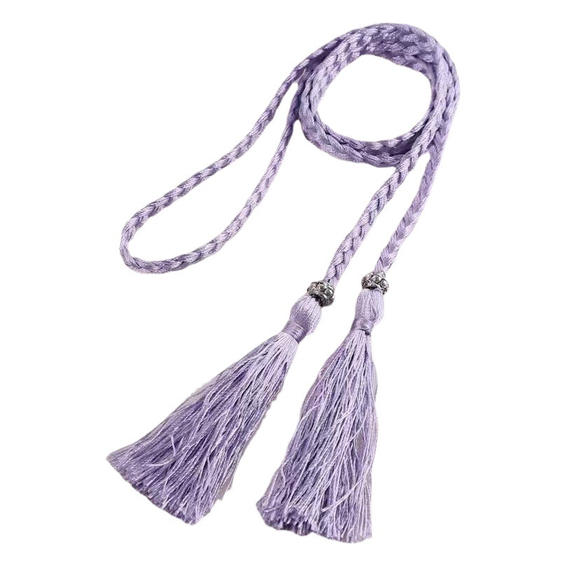 Factory in stock Color Polyester Braided Rope Tassel Hanfu Hanging Spike Braid Belt Accessories DIY Curtain Hanging Spike