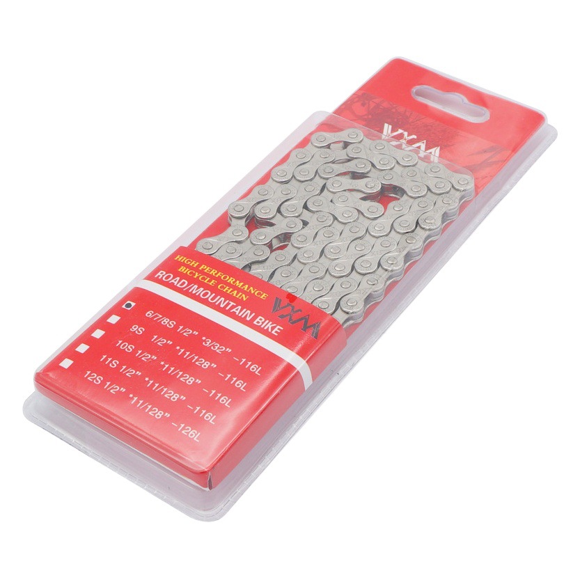 VXM Mountain Road Bicycle Chain 678 9 10 11 12S Single Speed Electroplated Anti-rust Bright Silver Variable Speed Chain