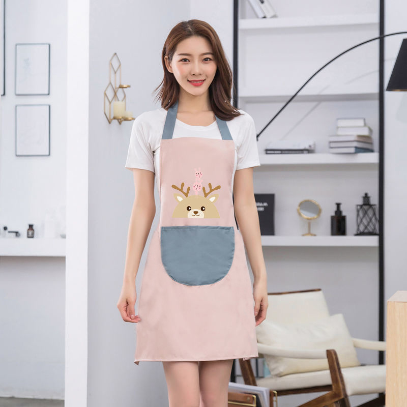 Picture of Home Creative Fashionable Apron Waterproof and Oil-Proof Polyester Cooking Home Cute Deer Hand Wiping Sleeveless Kitchen Apron