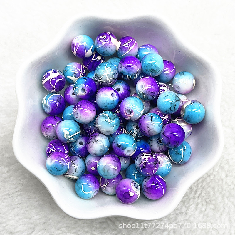 Picture of In stock two-color round beads glass beads loose beads handmade diy bracelet accessories wholesale necklace jewelry beaded material