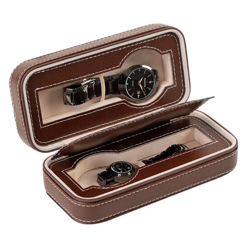 Portable Storage Two-position Flip Zipper Watch Box Travel Storage Box Packaging Box Gift Box Large Capacity Box