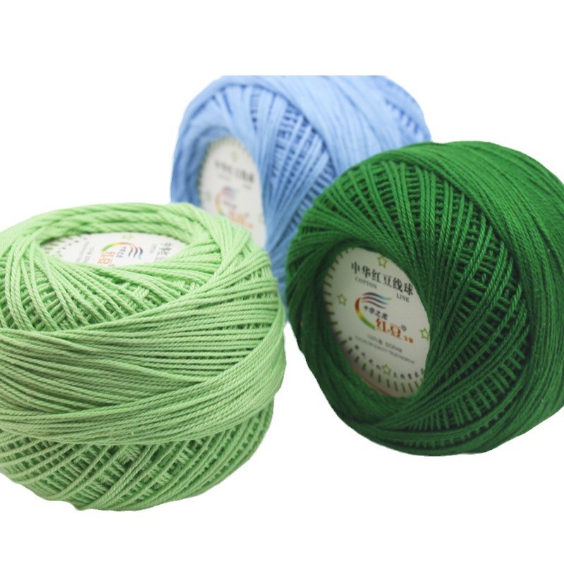 Picture of Red bean No. 3 lace cotton thread manufacturers wholesale and retail spring and summer hand-woven wool lace cotton diy