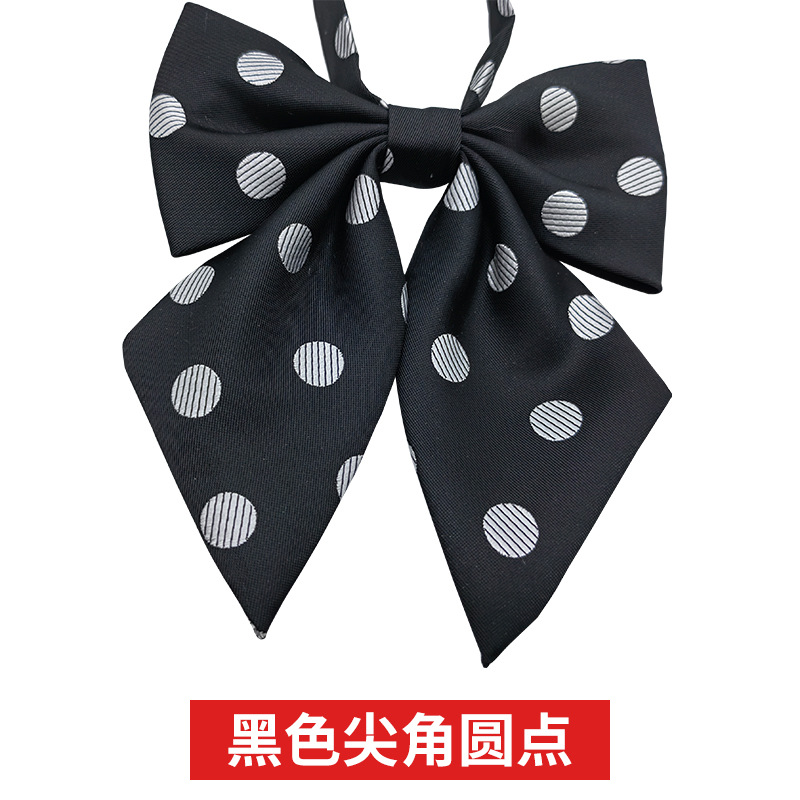 Picture of JK Fresh Japanese Style Knot-free Bow Tie Women's Bow Pointed Dot Pattern Shirt Collar Flower Academy Style Decoration