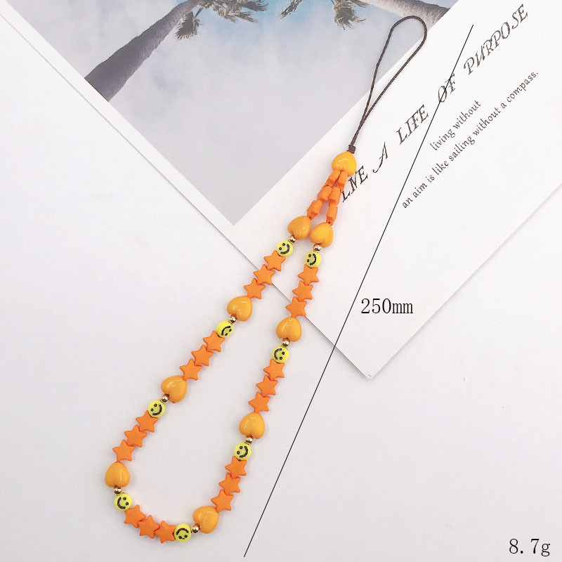 Picture of New soft pottery fruit series mobile phone chain diy mobile phone case acrylic five-pointed star mobile phone chain collection trend