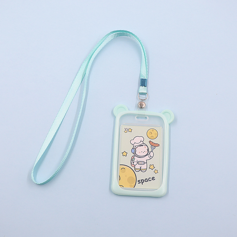Picture of Campus Student Silicone Mickey Card Holder with Lanyard Bus Card Access Card Hanging Card Certificate Meal Card Factory Card Holder