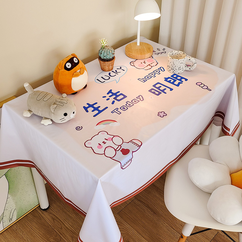 Picture of Tablecloth Waterproof and Oil-proof PVC Coffee Table Table Mat Dining Table Tablecloth Picnic Stall Student Desk Dormitory Decorative Cloth