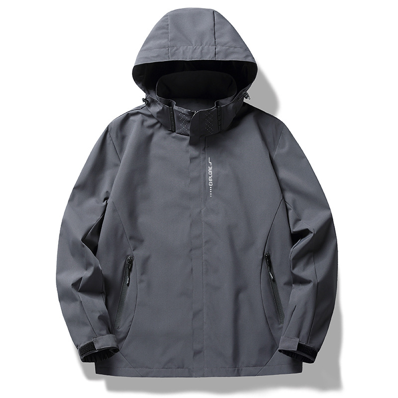 Spring and Autumn Couple Jacket Men's Jacket Hooded Cargo Jacket Thin Jacket Women's Waterproof Trench Coat Outdoor Fishing