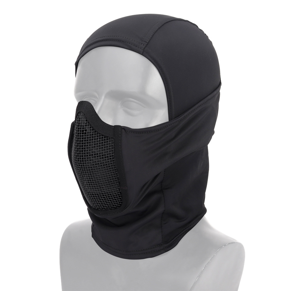 Cross-border Amazon Outdoor Dust-proof Sunscreen Riding Mask Windproof Headgear Bib Breathable Steel Mesh Tactical Headgear