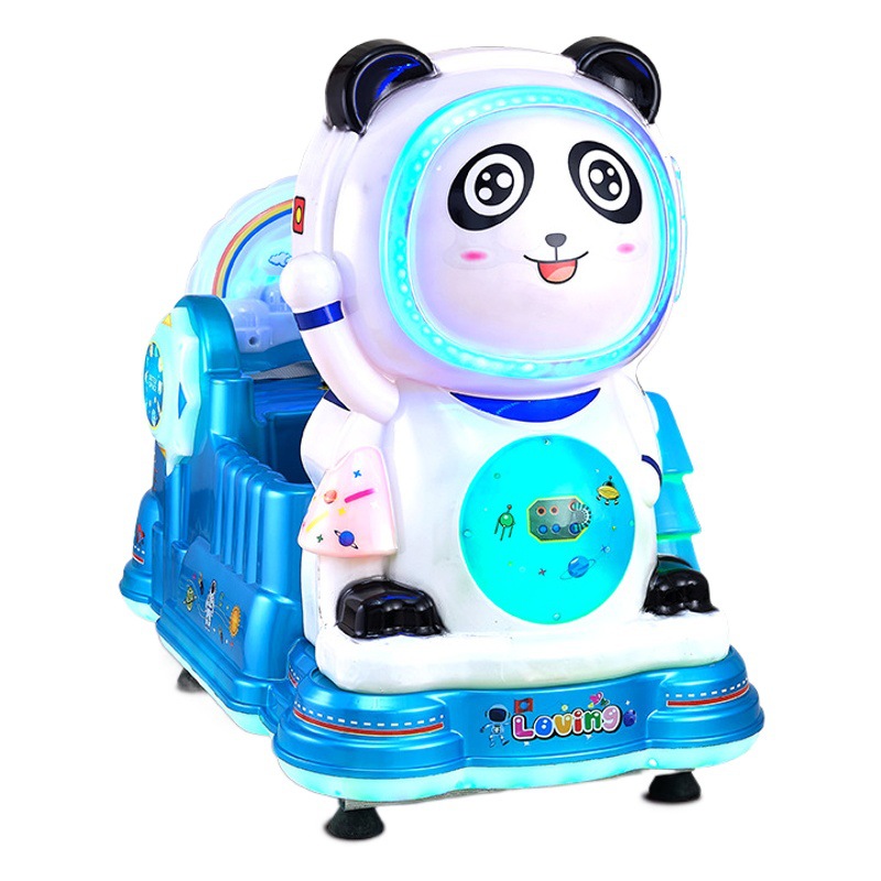 New Coin-operated MP5 Space Bear Swing Machine Children's Electric Sweep Code Swing Car Baby Household Children's Toy Car