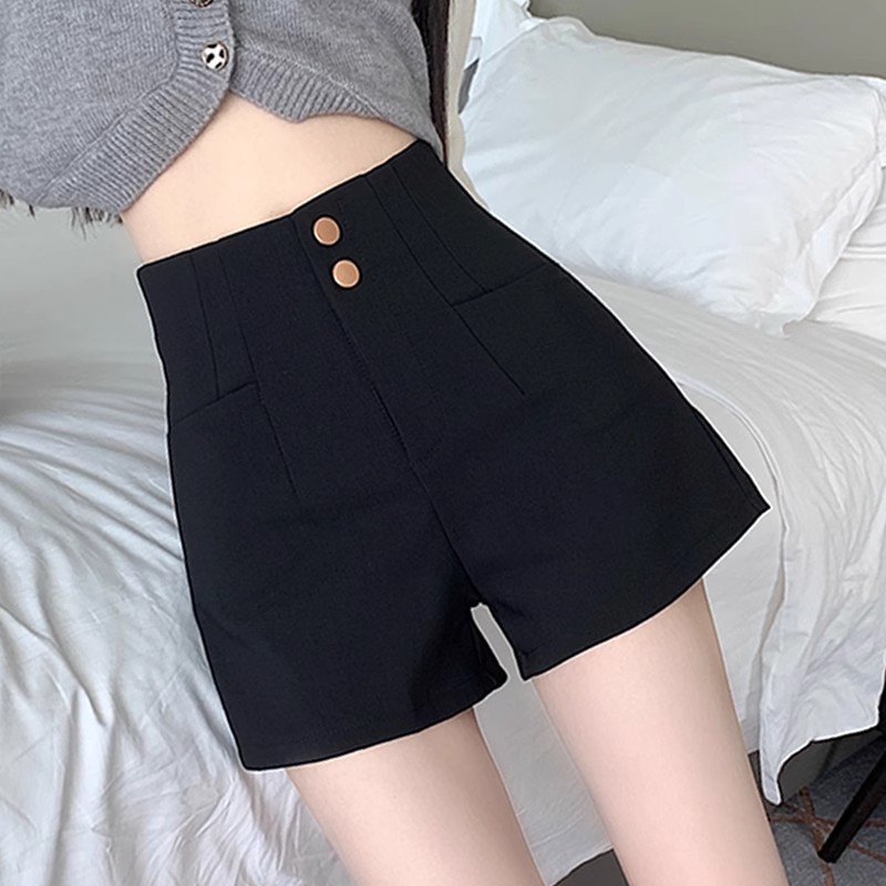 Black High Waist Suit Wide Leg Shorts Women's Spring and Summer 2025 New Stretch Outer Wear All-match Loose Base Shorts