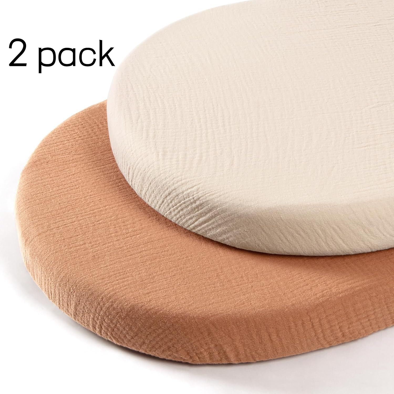 Picture of Cross-border Baby Cradle Bed Cover 2-piece Muslin Breathable Cotton Yarn Cradle Mattress Removable Change Cover