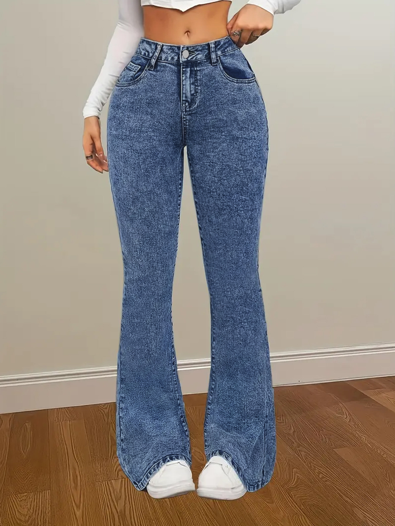 Cross-border ins foreign trade Amazon ladies new fashion slim slim casual Joker hip Denim trousers women