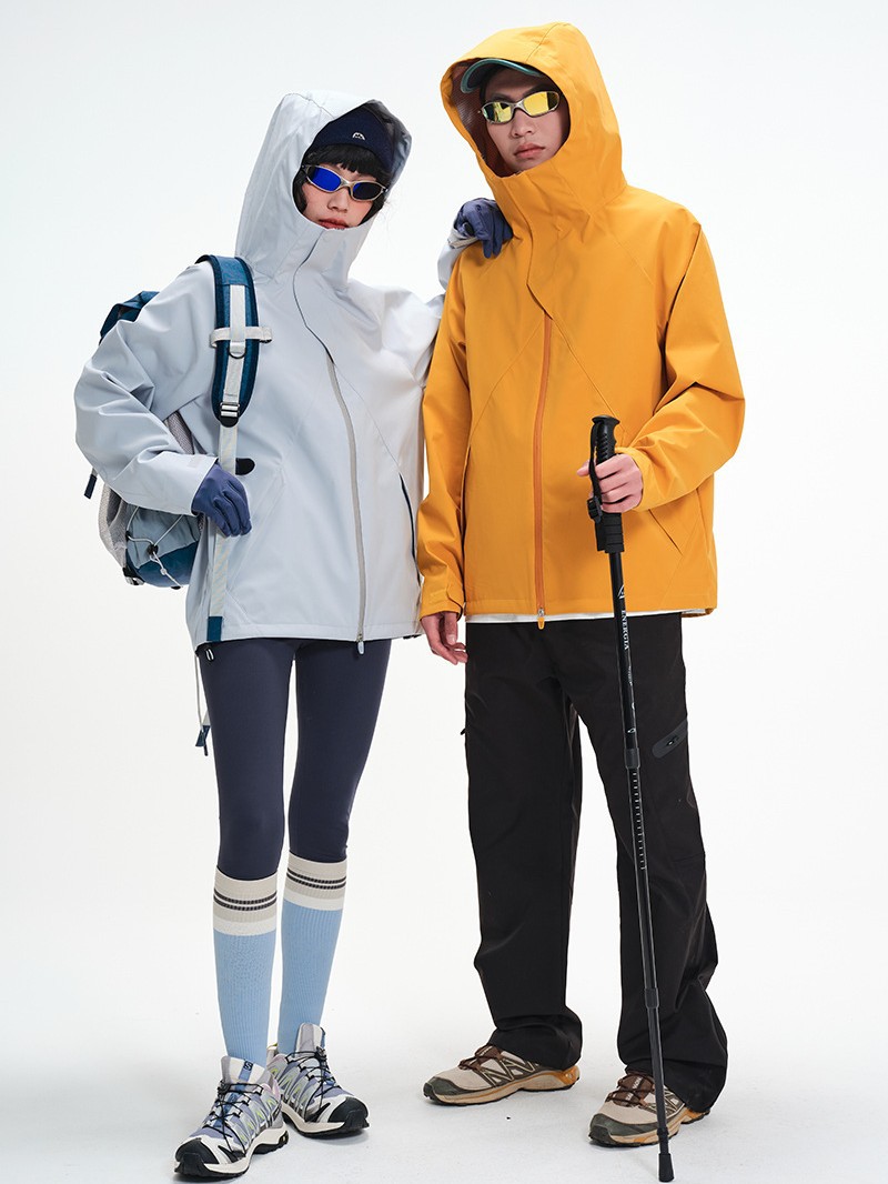 Spring and autumn outdoor jacket, hooded turtleneck magnetic buckle, waterproof breathable drawstring for men and women, outdoor casual wear, popular livestream item