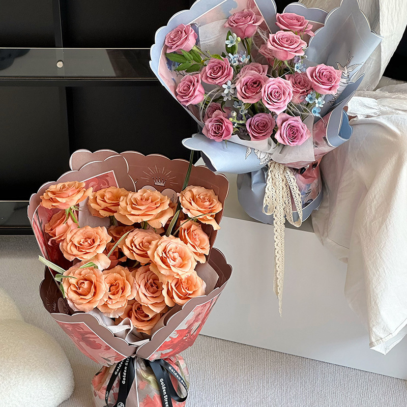 Artistic Conception Oil Painting Series ins Flower Paper Flower Shop diy Flower Packaging Material 100g Kraft Paper Flower Packaging Paper