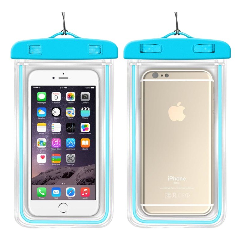 TPU fluorescent luminous touch screen waterproof mobile phone bag transparent diving swimming mobile phone waterproof bag sealed mobile phone case