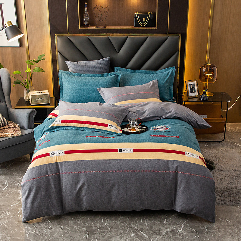 Picture of Cotton brushed duvet cover single piece modern simple single double dormitory thickened quilt cover pure cotton duvet cover single piece