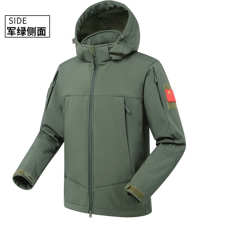 Picture of Jiefeng Outdoor Shark Skin Soft Shell Jacket Windproof Waterproof Warm Thickened Military Fan Tactical Three-in-One Jacket
