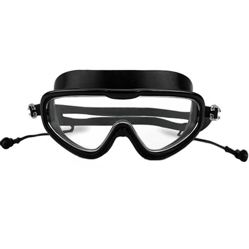 Picture of Silicone Goggles HD Swimming Goggles Anti-fog HD Eye-free Adult Swimming Goggles Silicone Earplugs Large Frame Swimming Goggles Waterproof