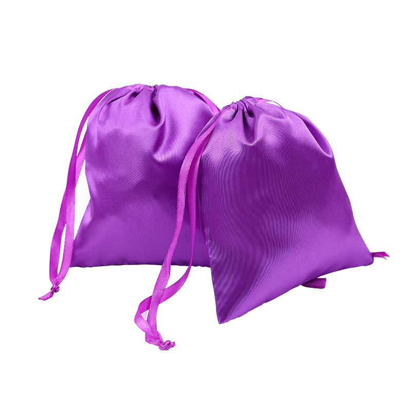 Manufacturer Customized Silk Wig Storage Drawstring Flap Pocket Pants Gift Silks and Satins Packaging Intimates Silks and Satins Bag