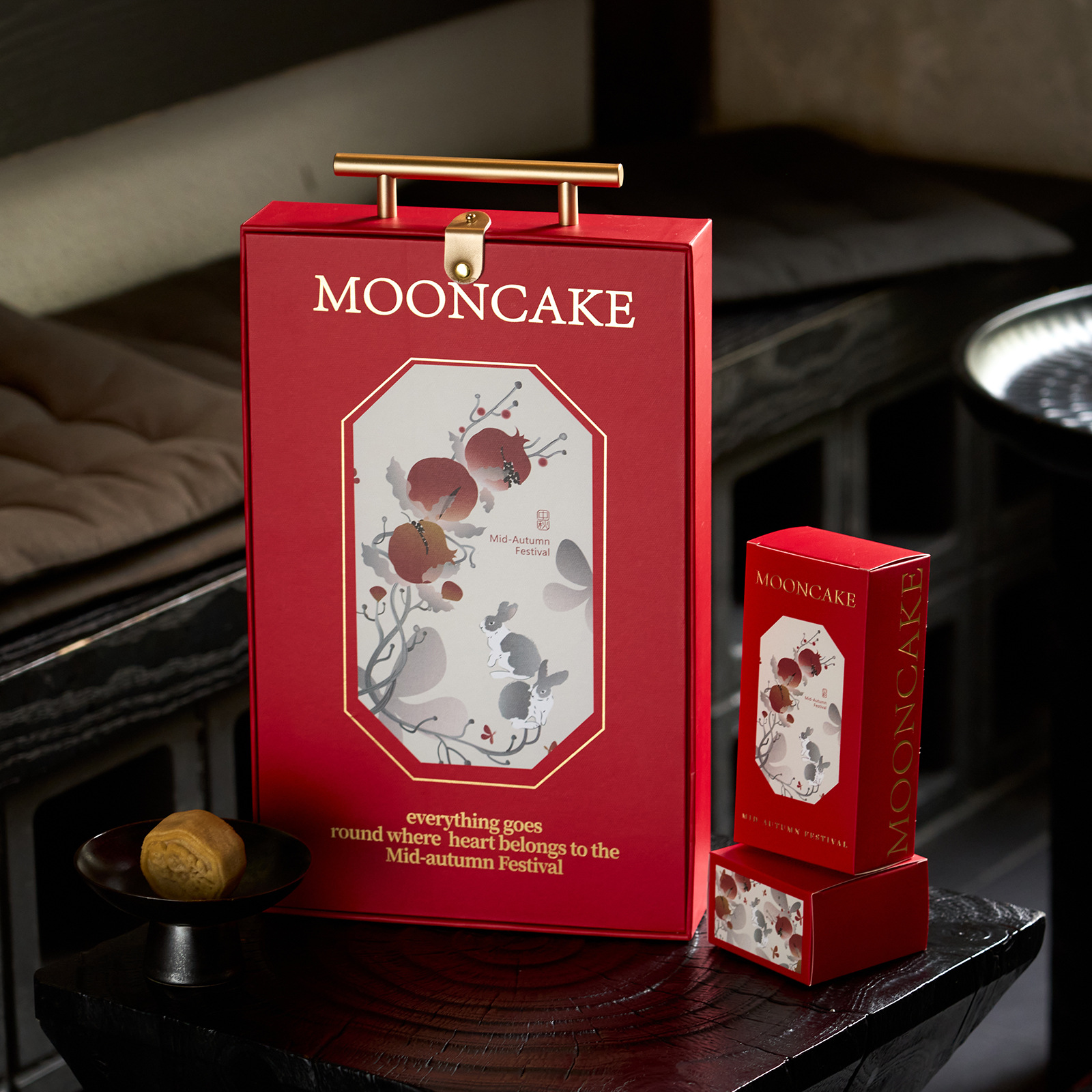 Original 2024 New Ice Skin Flow Heart 8-grain Moon Cake Packaging Box Mid-Autumn Festival Egg Yolk Crisp Gift Box Gift Box
