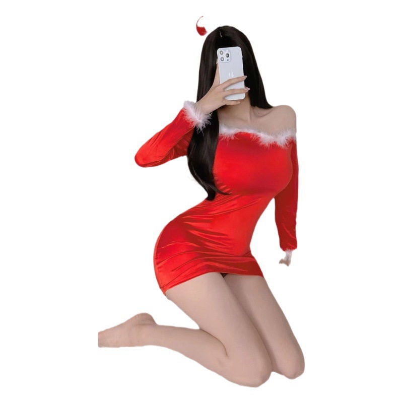 Sleeping mu sexy lingerie sexy women's Christmas dress Halloween COS bunny tube top pure want hollow out uniform