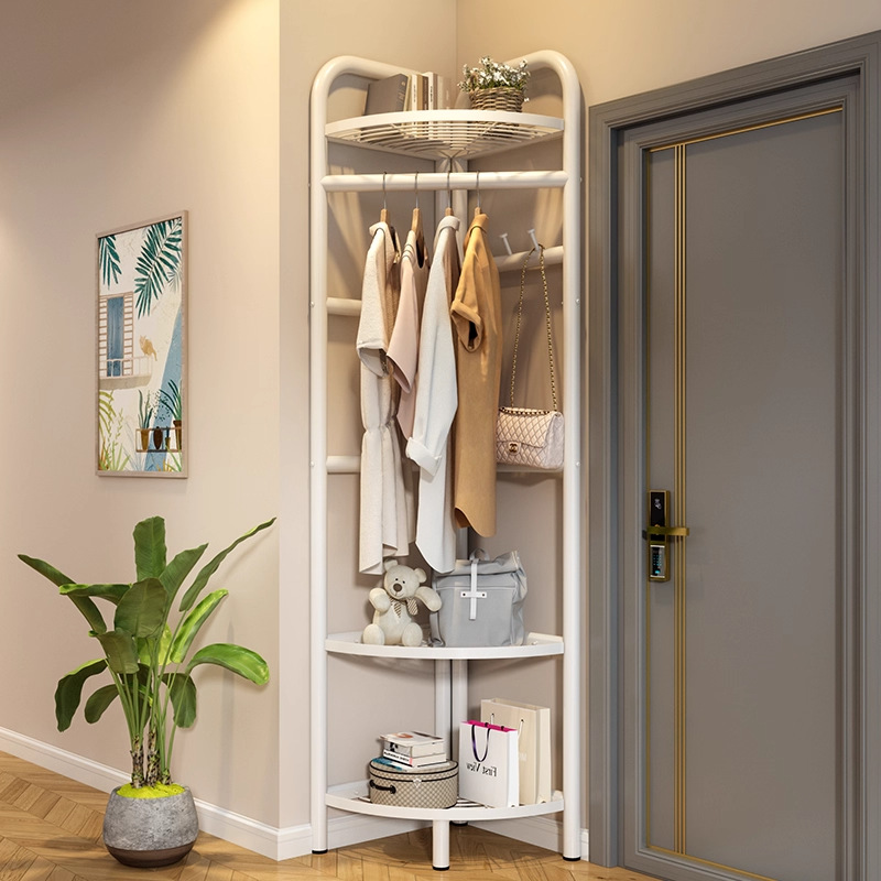 Corner coat rack behind the door, floor-to-ceiling indoor simple storage rack, corner hanger hanging clothes rack, home bedroom hanger hanger