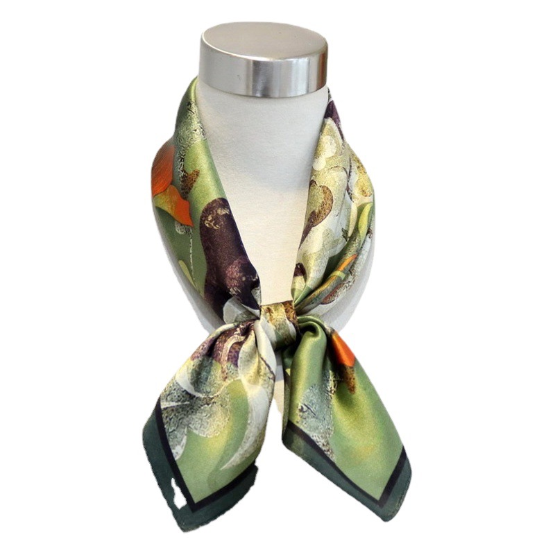 Dunhuang Feitian Xiangyun Fairy Chinese-style Plain Satin Silk Mulberry Silk Scarf Scarf Hangzhou Silk 70 Square Scarf for Women