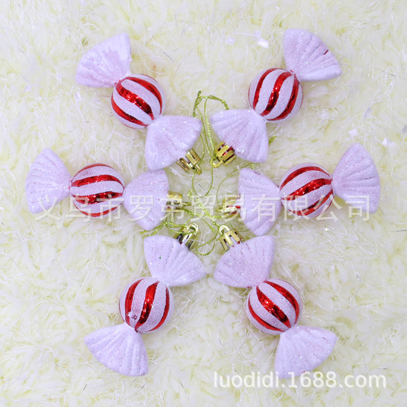 Cross Border Amazon Christmas Decoration 10cm Electroplated Candy DIY Christmas Ball Christmas Tree Garnish Window Pendant