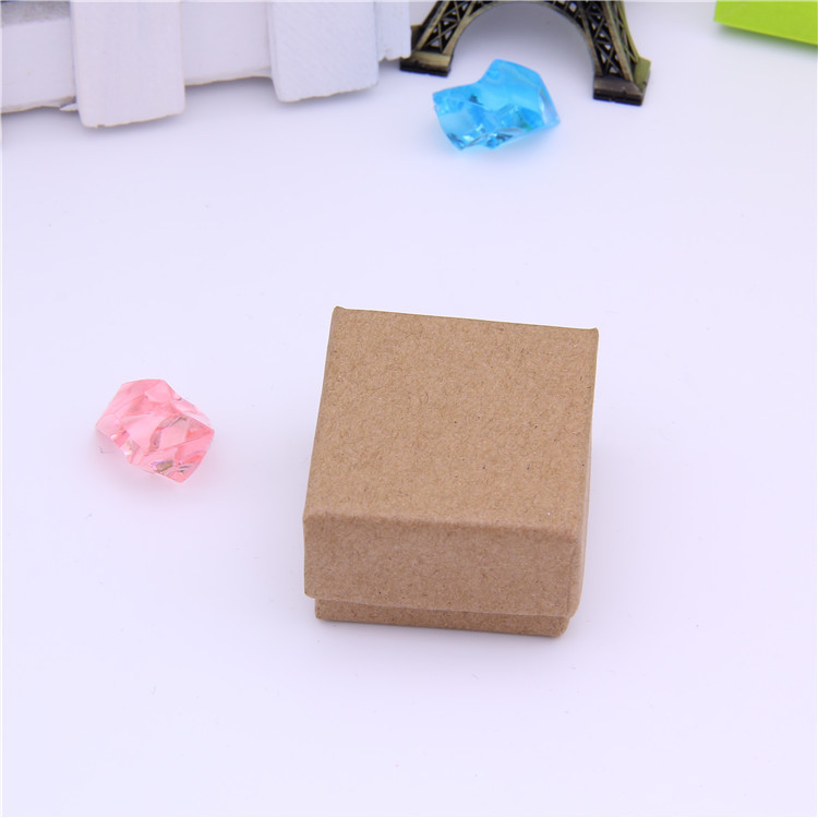 Picture of in stock supply DIY earrings jewelry packaging box heaven and earth cover small paper box retro kraft paper ring box wholesale