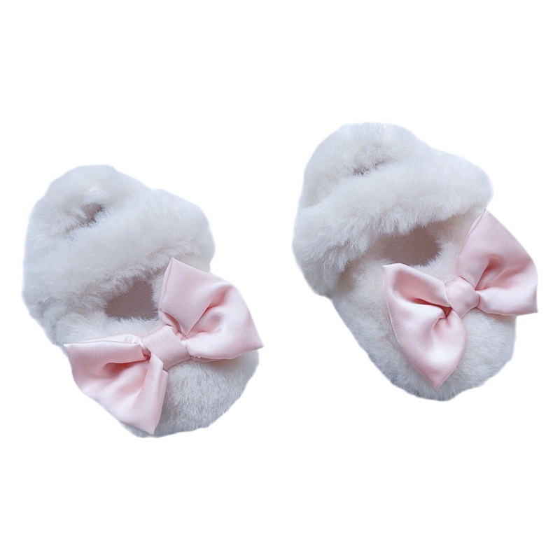 Korean Style Women's Baby Cotton Shoes Princess Mao Mao Shoes Autumn and Winter fleece-lined Baby Shoes Toddler Shoes Children Soft Sole