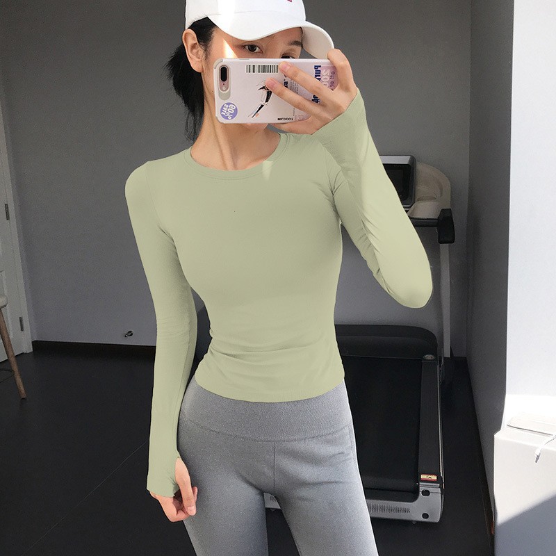 Workout clothes women's tight quick-drying clothes long-sleeved yoga top sports suit basketball training room bottoming running clothes