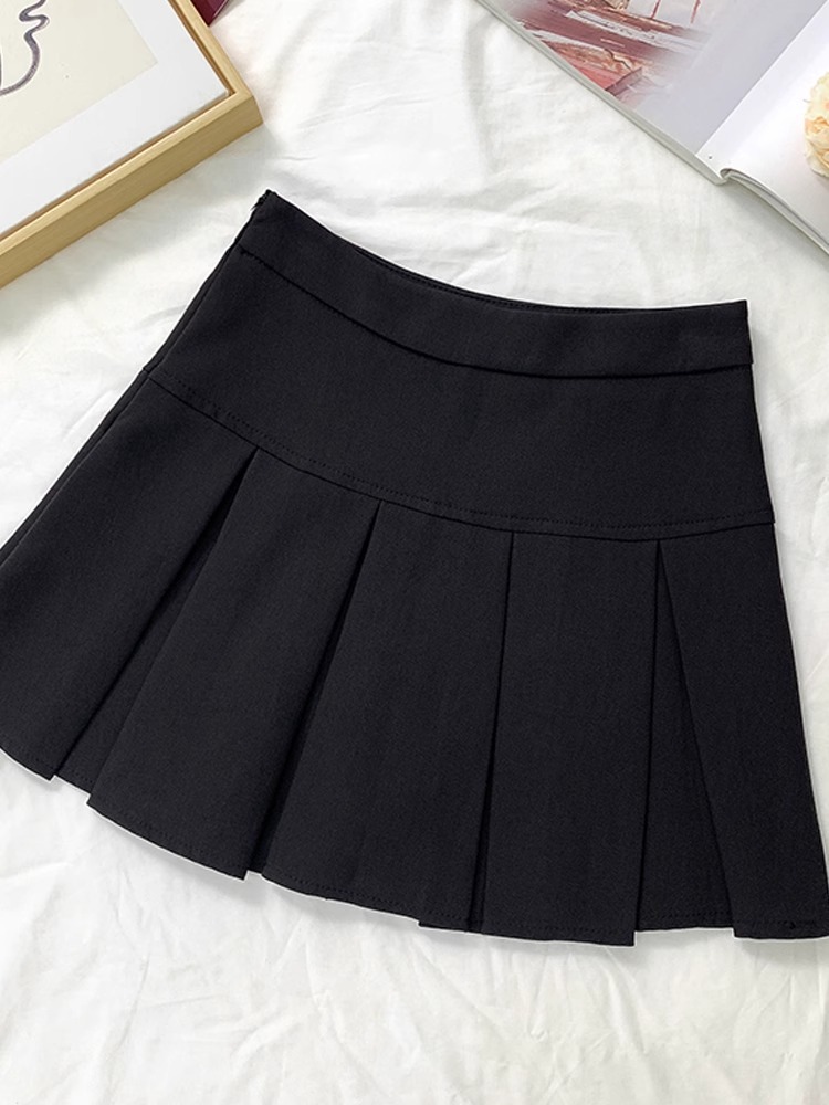 Picture of Grey Pleated Skirt Women's 2024 Spring New High Waist Skirt Design Sense Slimming All-match Anti-glare A- line Skirt