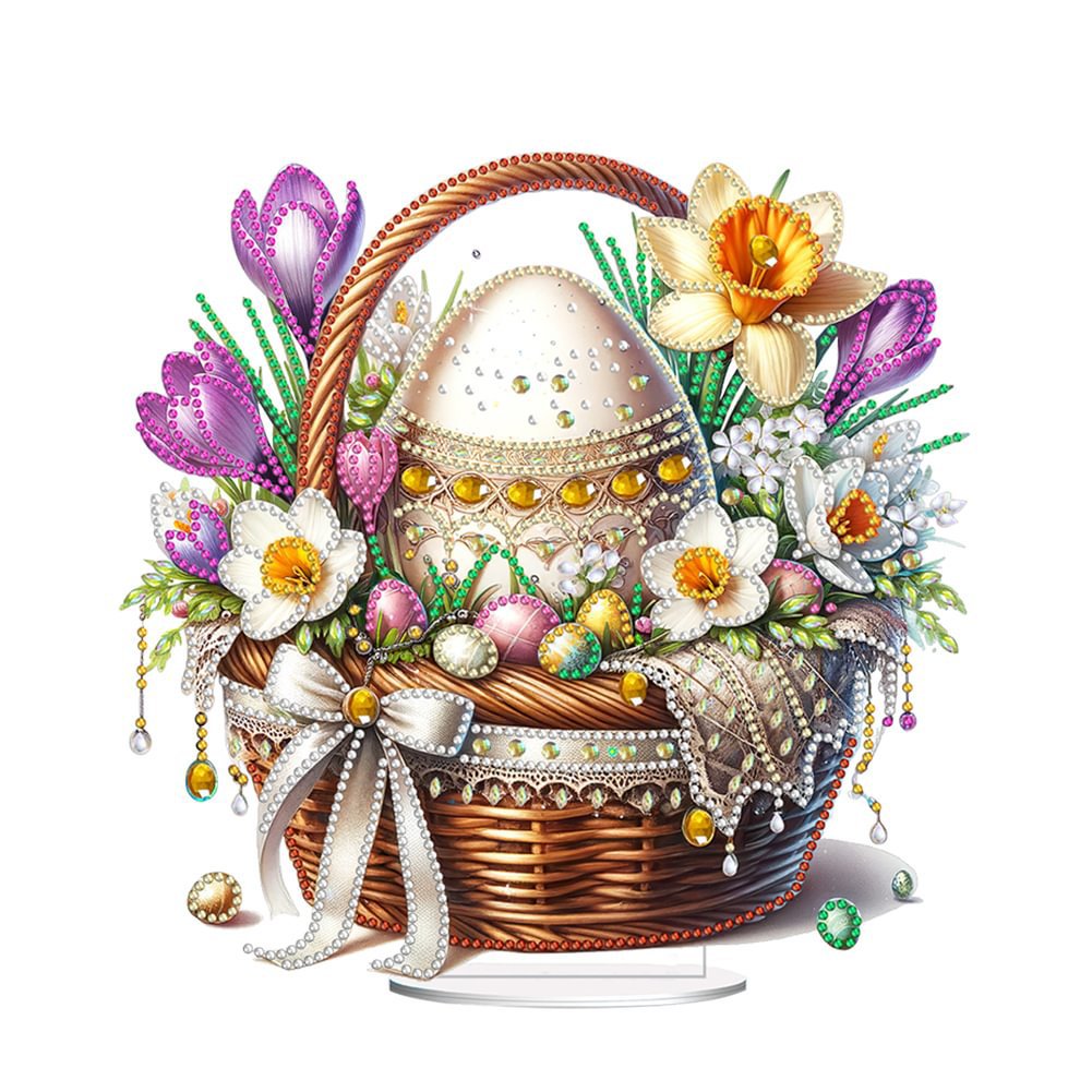 5D Cross-border New Diamond Painting Easter Egg Table Set 5D Gem Embroidery Art Home Office Desktop