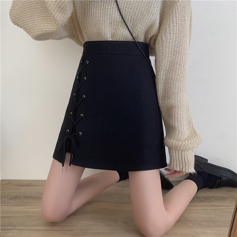 High Waist Short Skirt A- line Skirt Anti-running Strap Design Slim Skirt 2022 Summer Sense All-match Hip Skirt