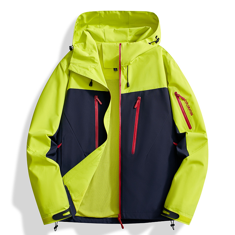 New outdoor single-layer assault clothing men's and women's mountaineering clothing hiking waterproof jacket couple hooded jacket cross-border