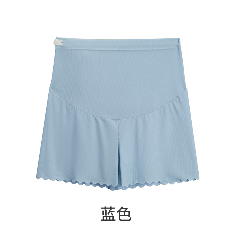 Picture of Ice Silk Pregnant Women's Pants Lightweight Pregnant Women's Shorts Abdomen-supporting Three-part Pants for Outer Wear Summer Loose Safety Anti-light Leggings