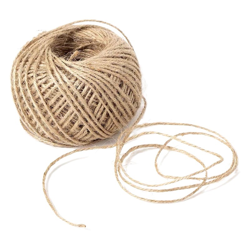 2mm30 m Two Strings Bundled Vintage Handmade DIY Fine Hemp Rope Woven Primary Color Hemp Rope Cake Baking Decoration